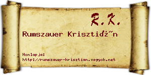 Rumszauer Krisztián névjegykártya
